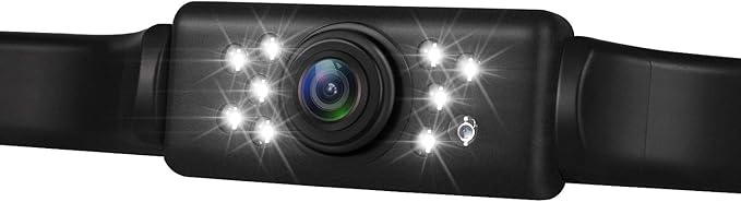JPP HD Backup Camera and Monitor Kit - 4.3" IPS FHD Color Display, Waterproof Night Vision License Plate Reverse Camera for Car/RV/Truck/Pickup