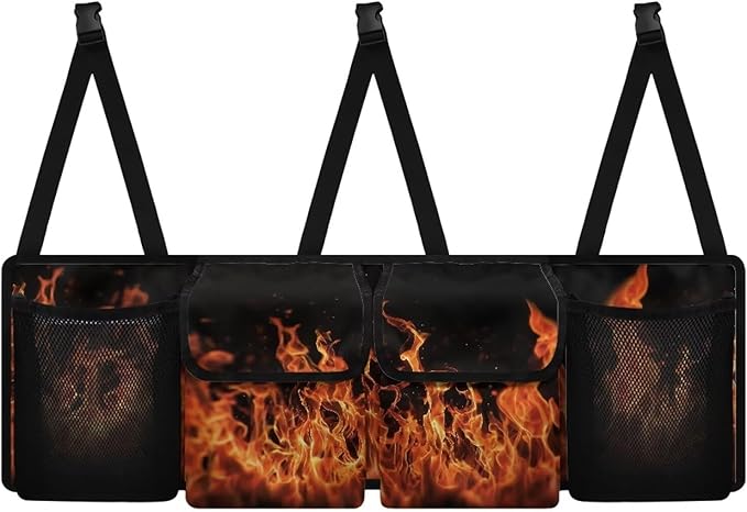 Black Fire Auto Car Trunk Organizer - Collapsible, Multi-Pocket Automotive SUV Car Organizer for Storage w/Adjustable Straps - Truck & Car Accessories for Women and Men