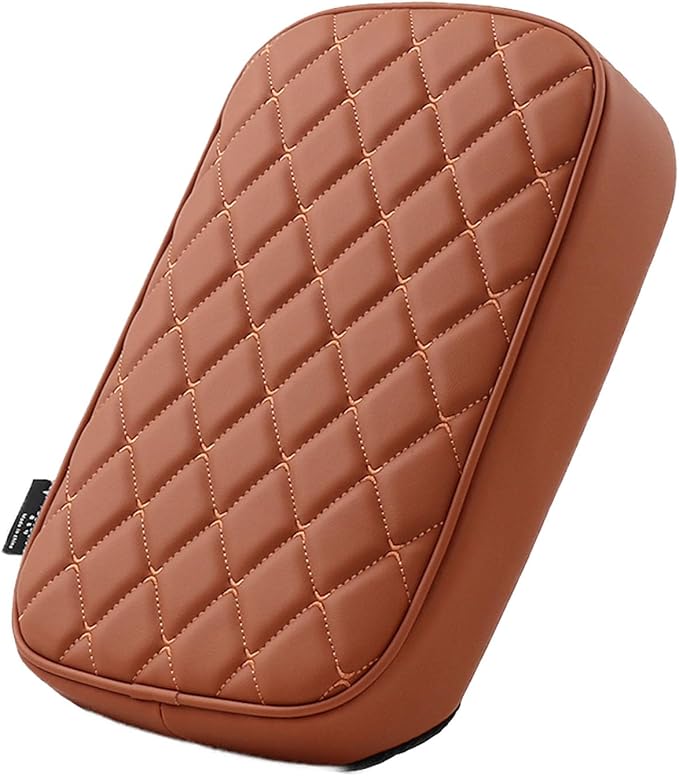 Car Armrest Cushion Cover Compatible with Kia Sportage 2023 2024 2025 Accessories, Leather Center Console Armrest Pad(Brown)