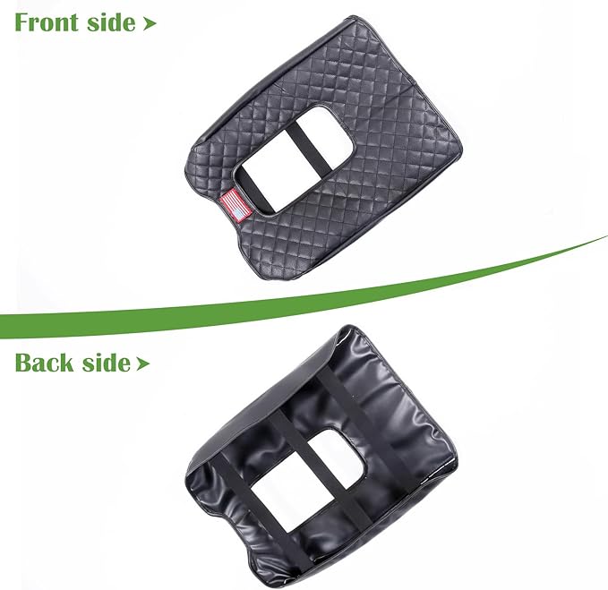 LLKUANG Car Center Console Armrest Cover Pad Fit for Toyota Tundra 2007-2021 Waterproof Leather Seat Armrest Box Cushion Pad Protector (Black + American Flag)