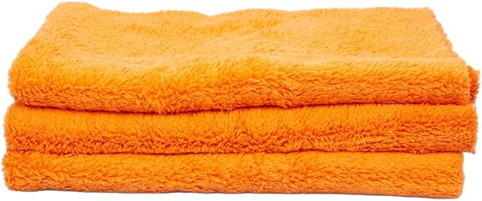 Maxshine 16" x 24" Universal 3-Pack Orange 500GSM Edgeless Microfiber Towel – Ultra-Soft & High Absorbency – Ideal for Car Detailing, Polishing & Finishing – Lint-Free Cleaning Cloth