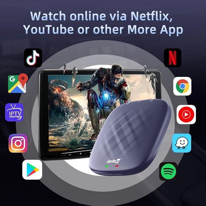 Carlinkit CarPlay Android 13.0 AI Box Adapter, 3-in-1 CarPlay AI Box Max(Plus), Plug & Play, Easy Setup, Built-in Google Play/Netflix/YouTube/TF Card, for Cars with OEM Wired CarPlay&Touchscreen