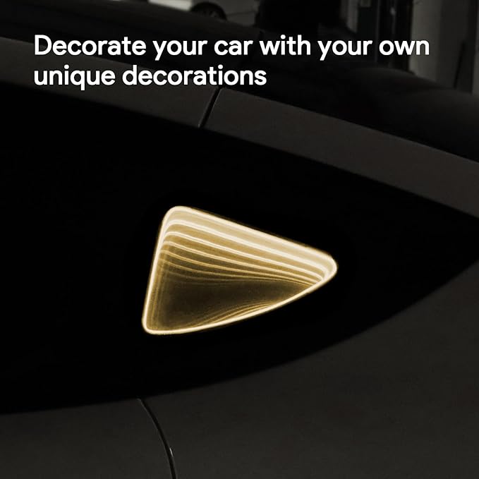 for Tesla Model Y 2019-2024 LED Rear Back Quarter Window Light Rocket Aerospace Theme Decoration Lights Kits Exterior Accessories DC 15V Warm Light