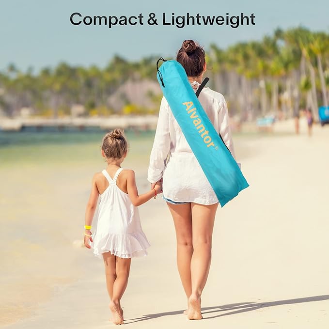 Alvantor® Beach Tent Beach Umbrella Outdoor Sun Shelter Cabana Automatic Instant Pop-Up UPF 50+ Portable Beach Shade Camping Fishing Hiking Canopy Easy Set Up Light Weight Windproof for 2-3 Person