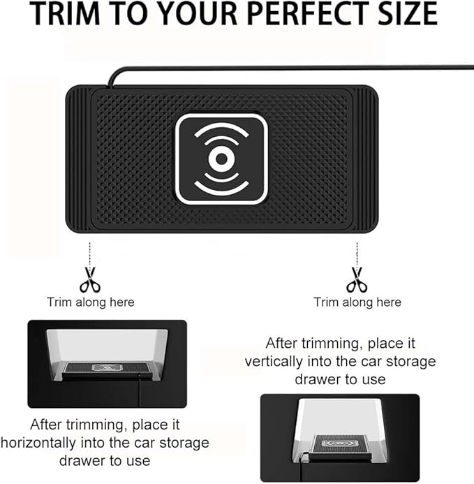 Wireless Car Charger Pad for Nissan Armada 2005-2026, Type-C/USB 15W Car Wireless Charger Non-Slip Cordless Charging Mat Car Accessories,A-30cm USB Interface