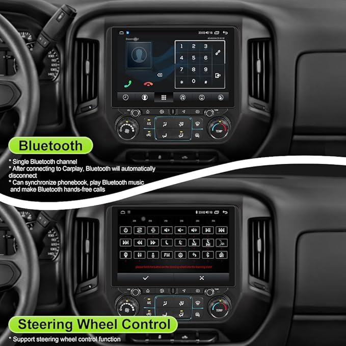 11.5 inch IPS Touchscreen Car Radio for Chevrolet Chevy Silverado GMC Sierra 2014-2018 (4GB RAM+64GB ROM), Android 13 Stereo with Wireless CarPlay Android Auto BT GPS SWC Backup Camera