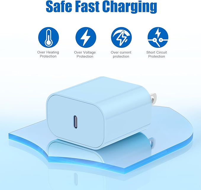 iPhone 17 16 15 Fast Charger Block and 10ft Type C to C Cable Cord Long, 20W USB C Charging Plug for Apple iPhone 17 Pro Max/17 Air/16 Pro Max/16/15 Pro/15 Plus/iPad Mini,Wall Power Adapter Cube Brick