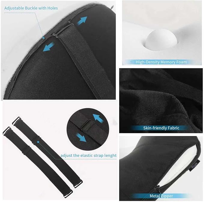 Car Neck Pillow Adjustable Up and Down Style 2 Pack,Car Headrest Pillow for Neck Support Relieves Driving Fatigue, Soft Memory Form and Ergonomic Design Fits Most Heights and Car Seats (Black)