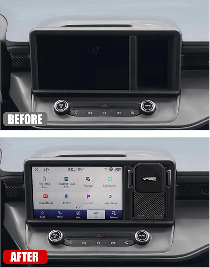 SKYLOTEC Phone Mount Cubby Insert for Ford Maverick 2022 2023 2024 Accessories, Cell Phone Holder Storage Box Kit, Automobile Cradles Phone Base Not Block Air Vent