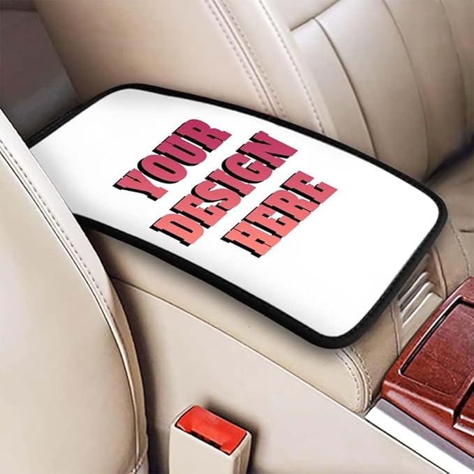 Custom Car Armrest Cushion Add Your Text Image Custom Auto Center Console Armrest Pad Cushion Universal Deco Pad Center Console Cover for Car Seat Handrail Box 7.5x12.6in