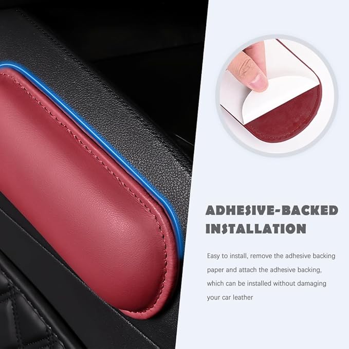 2PCS Car Door Armrest Pads,Soft Leather+Memory Foam Car Knee Pads for Arm Support&Protect Elbow and Knee,Universal Car Elbow Pads Car Accessories Interior for Most Vehicles (Black)
