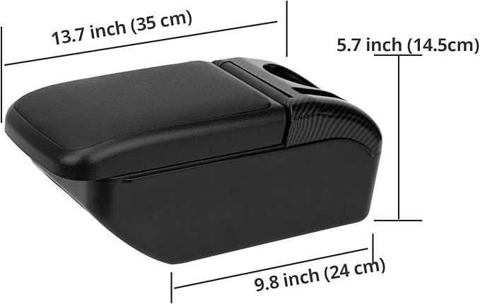 AULPHIKE Compatible with Nissan NV200 Armrest Car Center Console Organizer Armrests Double Layer Storage with USB Ports（Black Style）
