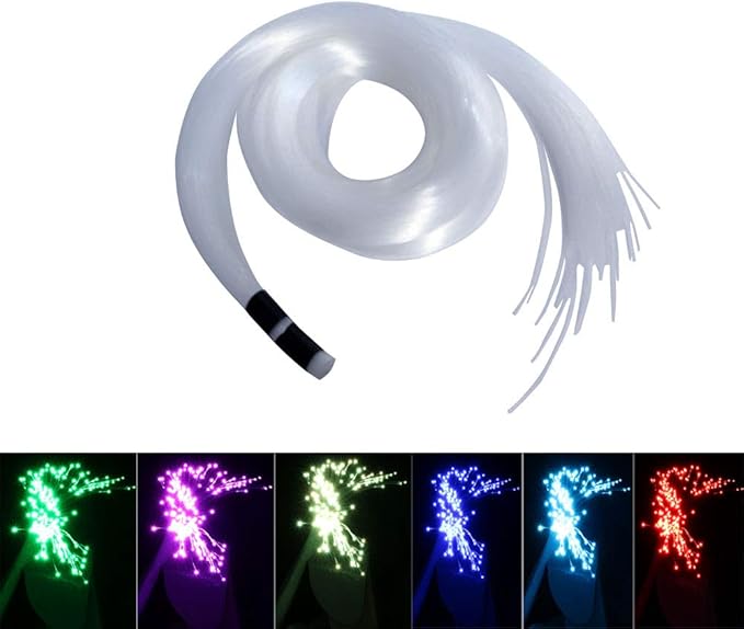 AKEPO Fiber Optic Light End Glow Cable 50pcs Ф0.03in(0.75mm) 9.8ft/3m PMMA Plastic Cable for LED Star Ceiling Sky Light Kit and Fiber Optical Lighting Decoration (Without Light Source)