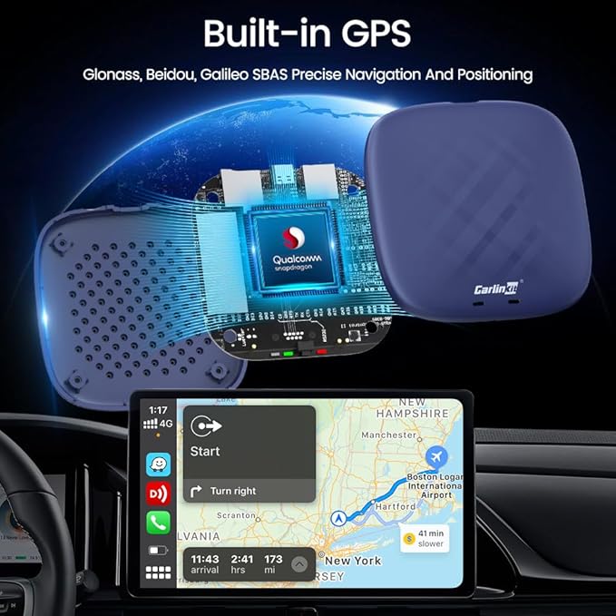 Carlinkit Tbox Plus Android 13.0 CarPlay Box for Wired CarPlay Ai Box Adapter, 8GB+128GB,8-Core,for Netflix,for YouTube,for Hulu,Online Upgrade