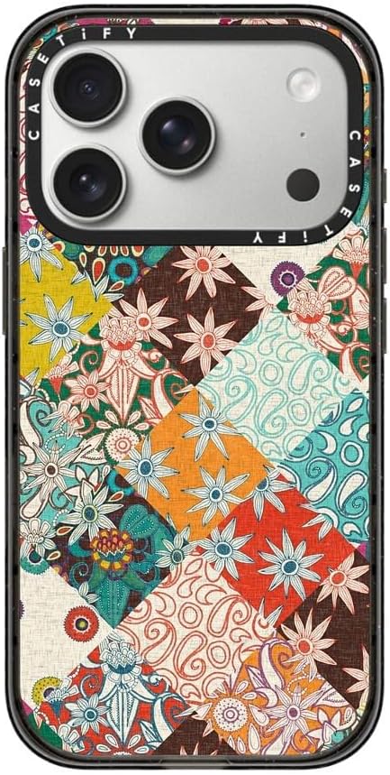 CASETiFY Impact iPhone 17 Pro Case [Slim/Compatible with Magsafe / 8.2 ft. 4X Military Grade Drop Protection] - SARILMAK Patchwork - Clear Black