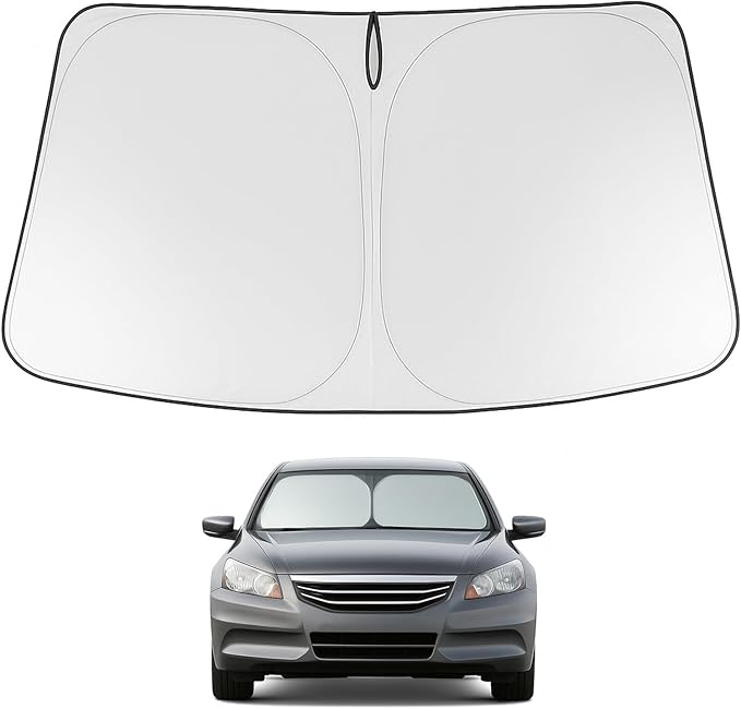 Proadsy 2026 Upgrade Windshield Sun Shade Custom Fit 2008-2012 Accord Foldable Front Sunshade Protector Sun Visor Blocks UV Rays Keep Car Cooler