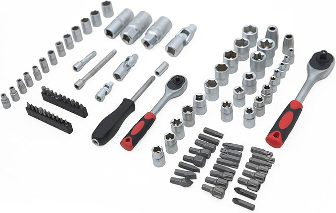 Hantinstom Ultimate Sockets Set Comprehensive Hand Tool Set Perfect for Home Essentials College Dorm Car Emergency Kit Ideal Apartment Essentials & Men’s Tools Gift (94pcs)
