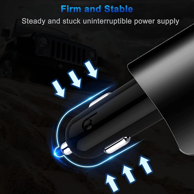 LIHAN 3 USB Car Charger, QC3.0 Output, Cigarette Lighter Adapter, 12V/24V Outlet Plug, Voltage Meter, Compatible for iPhone,iPad, Samsung, USB Charging Devices