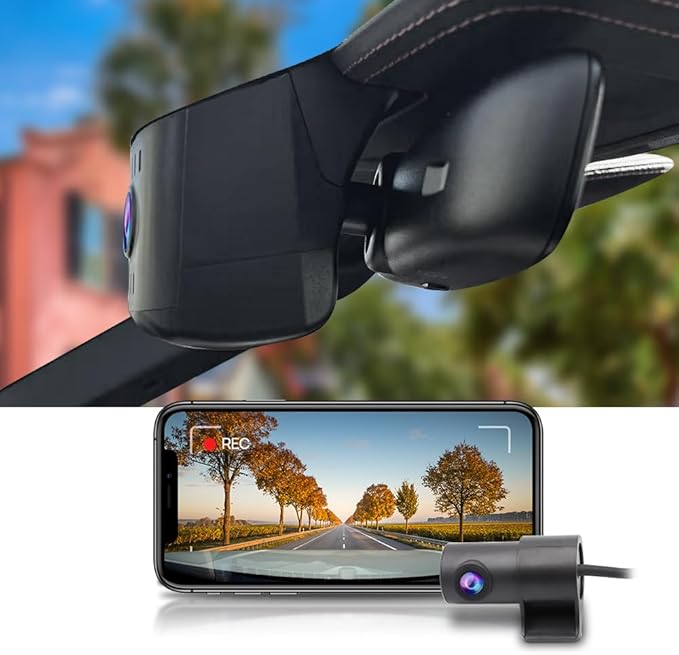 Fitcamx Front 4K+Rear 1080P Dash Cam Adapts for Porsche 911 2025-2026 & 911 GT3 RS & Turbo S (992.5), OEM Look, Dual HD Video, WiFi & APP, Loop Recording, Parking Sensor, Easy to Use, 128GB Card