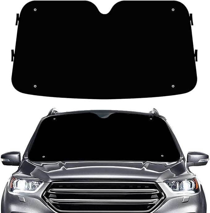 GENANY Black Windshield Sun Shade for Car SUV Truck (69x35 Inches), Sun Shade Windshield, Shades for Front Windows, Protector Blocks UV, Car Decor