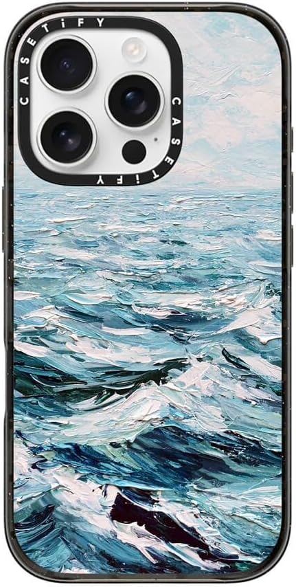 CASETiFY Impact Case for iPhone 16 Pro [Slim / 8.2 ft. 4X Military Grade Drop Protection/Compatible with Magsafe] - Deep Blue Sea - Clear Black