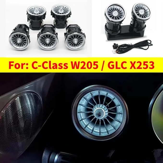 64 Colors for Mercedes Benz C180 C200 C250 C300 C400 C43AMG C63AMG 2019 2020 2021 Air Vent New EQS Air Vent Outlet Nozzle Atmosphere Lamp,7pcs Air Vent Ambient Light Kit