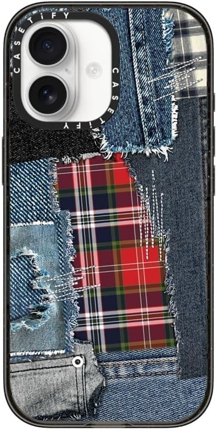 CASETiFY Impact iPhone 17 Case [Slim/Compatible with Magsafe / 8.2 ft. 4X Military Grade Drop Protection] - Plaid Disorder Case - Clear Black