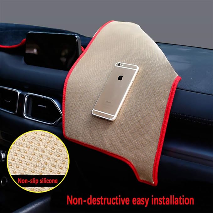 Beerte Black Car Dash Cover fit for Mazda CX-5 2026 2025-2017 Flannel Dashboard Center Console Cover Protector Sunshield Cover Dash Mat Pad (Without HUD)