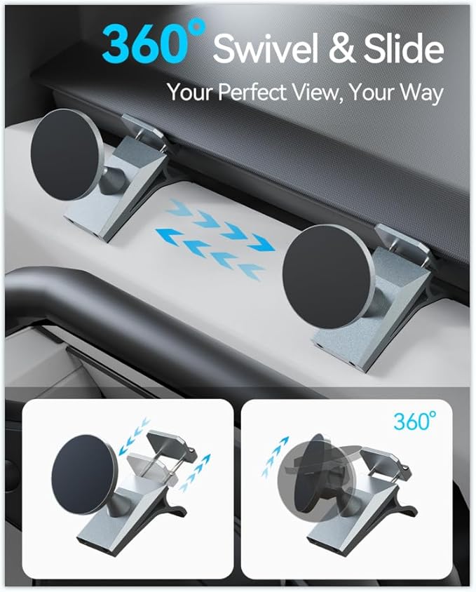 Phone Mount for Tesla Cybertruck The Ultimate Magnetic Phone Holder for Tesla Cybertruck Accessories | 360° Adjustable All-Metal Dash Mount with Strong Magnets Secure Clip-On Design Leaves No Residue