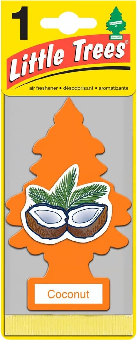 LITTLE TREES Car Air Freshener | Hanging Paper Tree for Home or Car | Coconut | 24 Pack
