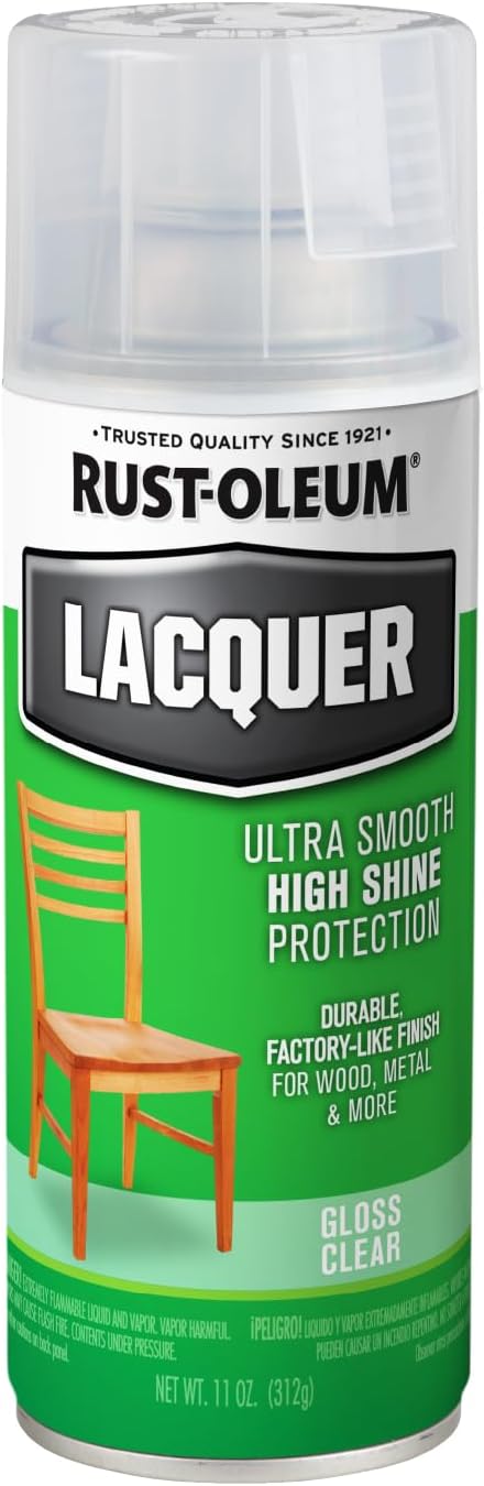 Rust-Oleum 1906830 Lacquer Spray Paint, 11 oz, Gloss Clear