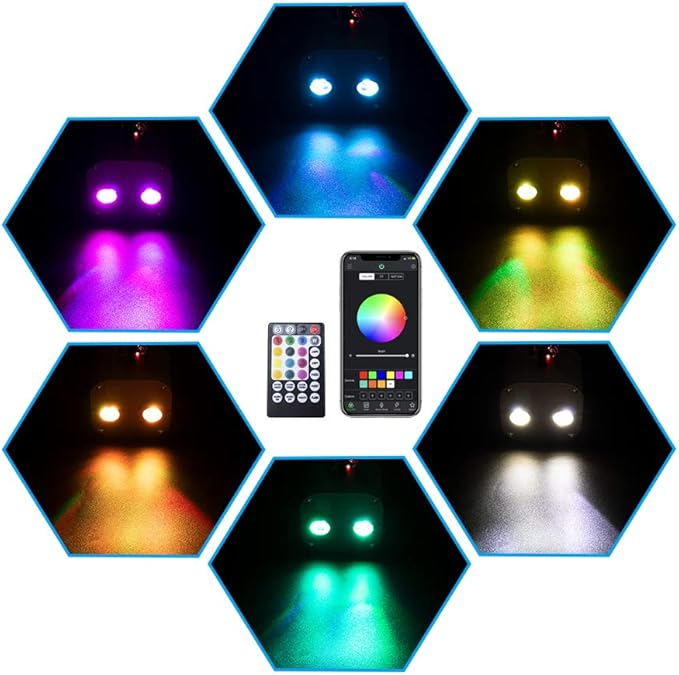 AZIMOM Dual Port 20W Twinkle Fiber Optic Starlight Box Sound Activated RGBW Fiber Optic Light Source APP/Remote Control Dual Head Light Engine Driver for Car Home Ceiling Star Lighting Decor