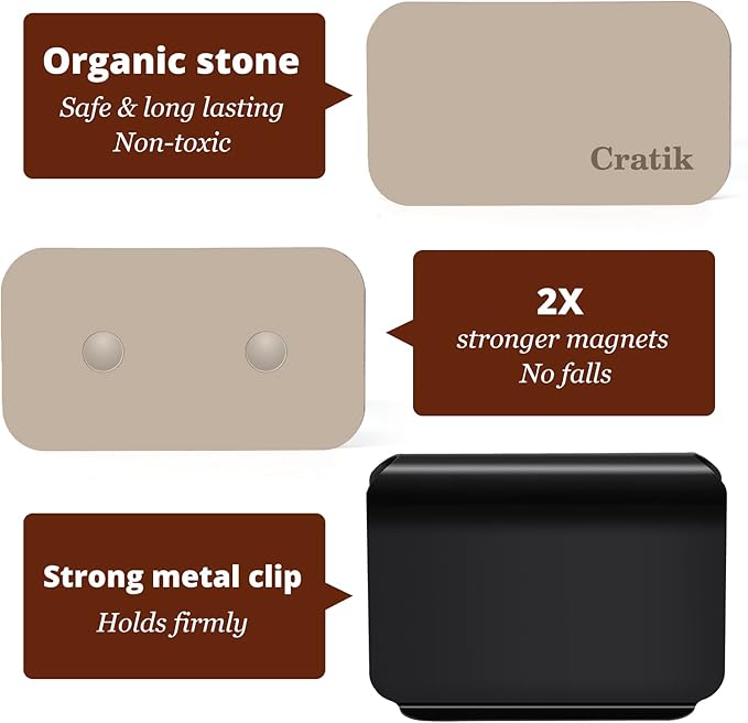 Car Air Freshener - Stone Air Freshener - Car Odor Eliminator for Visor Clip- Natural Scent Starter Kit, Vehicle Scent Diffuser for Cabin, Truck & SUV (Teak)