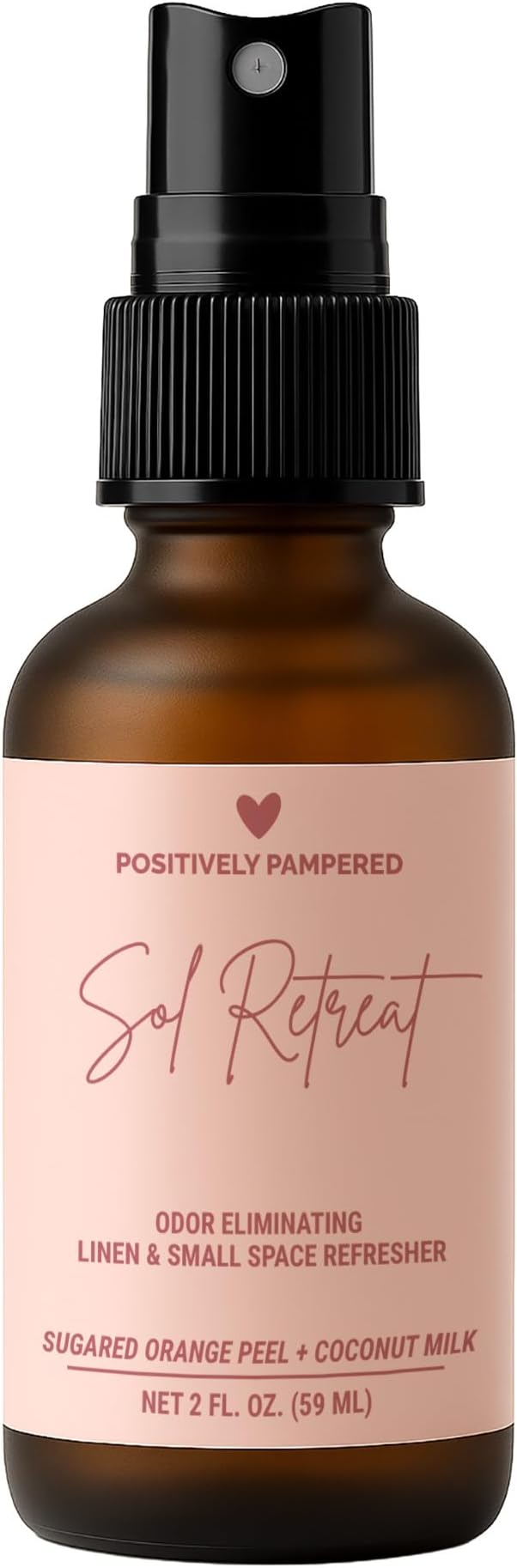 Sol Retreat Luxury Small Space Air & Linen Freshener Spray - Sugared Mango + Coconut Milk - Artisan Blended Home Fragrance - Non Toxic Room Spray + Odor Eliminator - 2 oz Travel Size