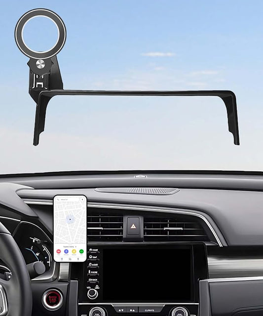 Car Phone Holder for Honda Civic 2016-2021 Accessories Apply to 5/7 Inch Touch Screen Fixed Clip Magnetic Cell Phone Mount Hands-Free 360 Degree Rotation