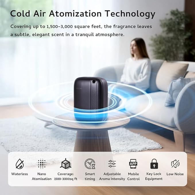 Hotel Waterless Essential Oil Diffuser – Include Top6 Scent Oil - 400ml/2000 Sq Ft - Aromatherapy Scent Diffuser Machine, Oil Diffusers for Home Bedroom, Large Room, spa,Office & Car, Air Diffuser