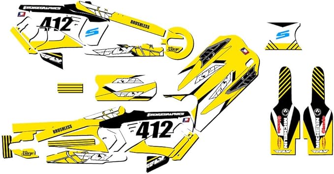 16eDRIVE Fly Racing Yellow Senge Graphics Kit Compatible with Stacyc