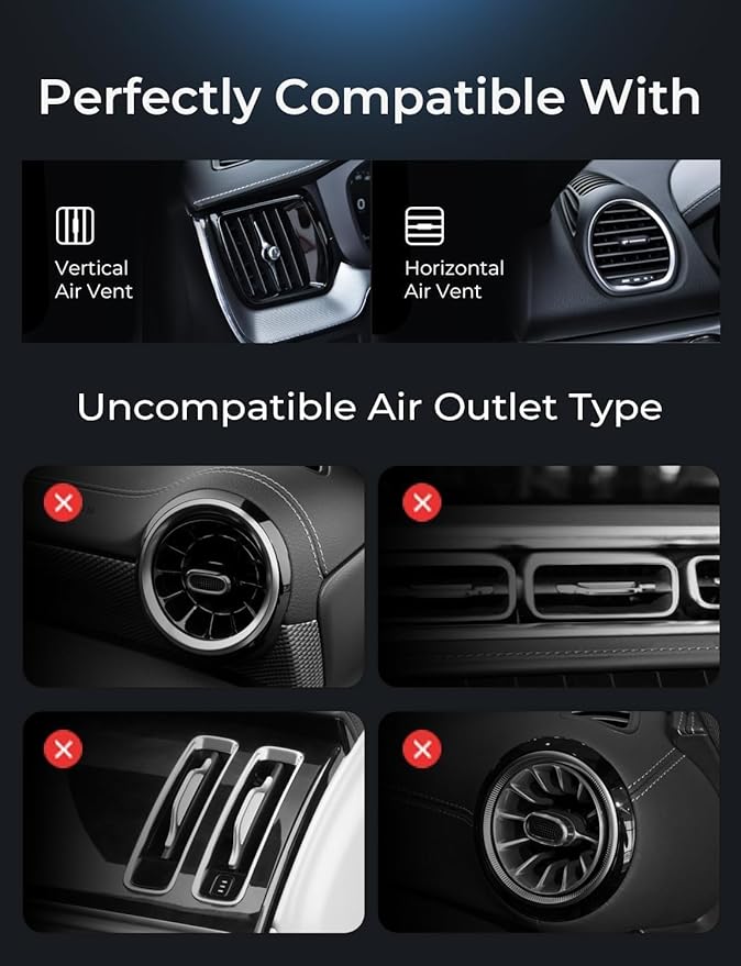LISEN for Qi2 Car Charger [Pro with Higher Charge Speed],Super Fast Magnetic Car Phone Holder, Qi2 MagSafe Charger Mount for iPhone 17 Pro Max Plus Air 16 15 14 13, Samsung S25/24 with MagSafe Case