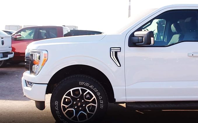 iJDMTOY Clear Lens White/Amber Full LED Illuminated Fender Side Marker Lights Compatible with 2021-up Gen14 Ford F-150 Truck (Excluding Raptor)