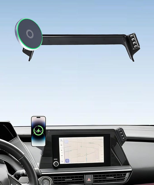Car Phone Holder for Toyota Prius 2023 2024 2025 2026 Accessories 15W MagSafe Fast Wireless Charger Cell Phone Mount Apply to 8 Inch Touch Screen Fixed Clip 360° Rotation