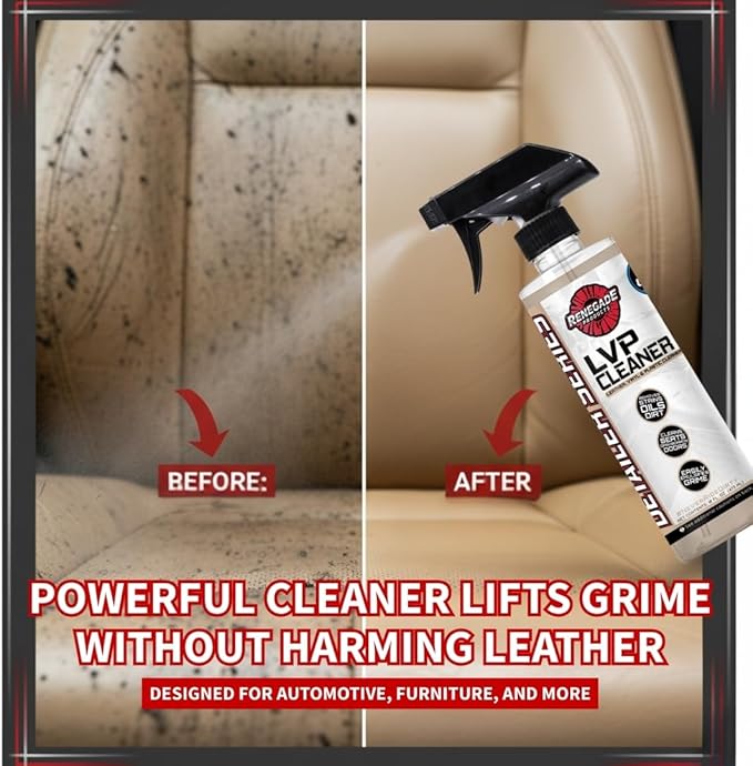 Renegade Products Leather Clean and Condition Kit – Deep Clean & Condition Seats, Upholstery & Trim with Brushes, Towels & Non-Greasy Finish
