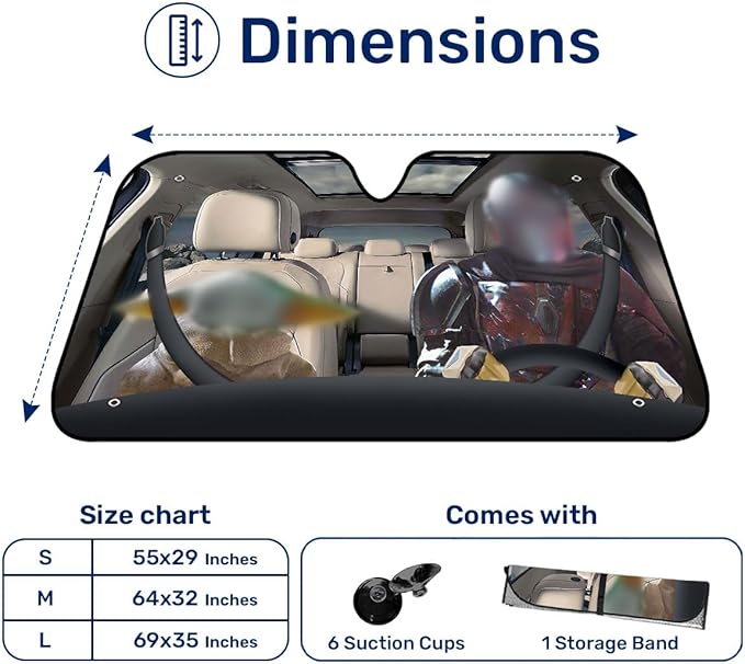 GENANY Galaxy Windshield Sun Shade for Car SUV Truck (55x30 inches), Sun Shade Windshield, Protector Blocks UV, Auto Gifts, Car Decor