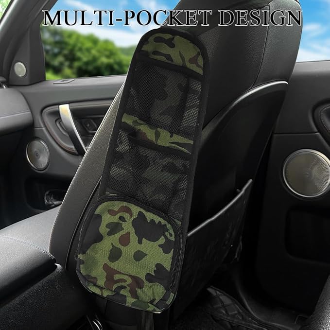 Car Seat Side Organizer, Seat Side Storage Pocket, Multifunctional Mesh Net Pocket, Car Multi-Pockets Backseat Organizer Side Hanging Bag for Storage Coins, Cell Phones, Glasses (Green, 1PCS)