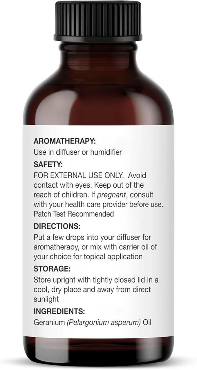 Majestic Pure Essential Oil with Glass Dropper - 100% Pure and Natural - Essential Oils for Diffuser, Aromatherapy, Soap and Candle Making, Geranium Essential Oil, Geranium Oil, 1 Fl Oz (Pack of 2)
