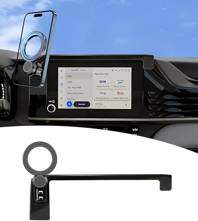 Magnetic Car Phone Mount for 2025 2026 Toyota Camry Accessories, for MagSafe Strong Magnets Cell Phone Holder 8-Inch Screen Cradles, with Portable Phone Gripper 360° Rotation