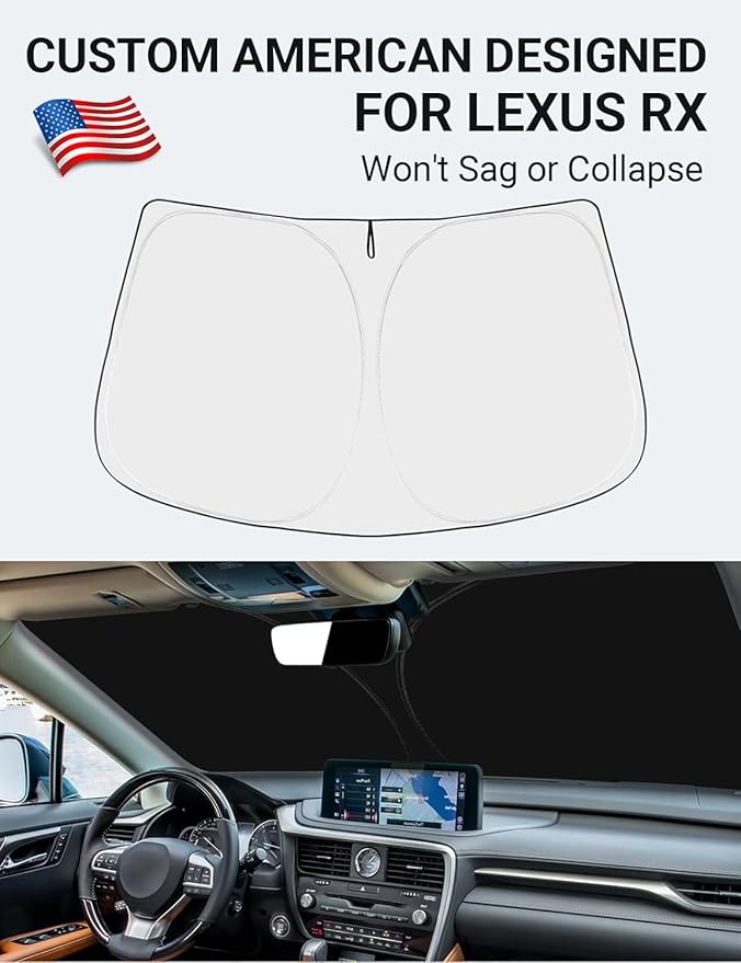 Proadsy 2026 Upgrade Front Windshield Sunshade Foldable Sun Shade Sun Visor Protector Custom Fit 2016-2022 Lexus RX SUV, Accessories