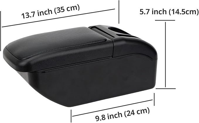AULPHIKE Compatible with Ford Focus Armrest 2 Mk2 2005-2011 Car Center Console Organizer Armrests Double Layer Storage with USB Ports（Carbon Fiber Style）