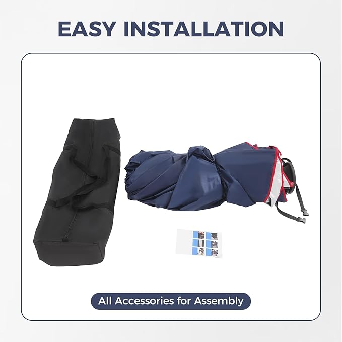 Semi-Automatic Car Tent, 3.78×7.2FT Portable Cars Umbrella Vehicles Tent Blocking UV Rays Car Roof Cover Cars Awning with Carrying Bag Sun Shades for Vehicles Roof Protection (Navy Blue)