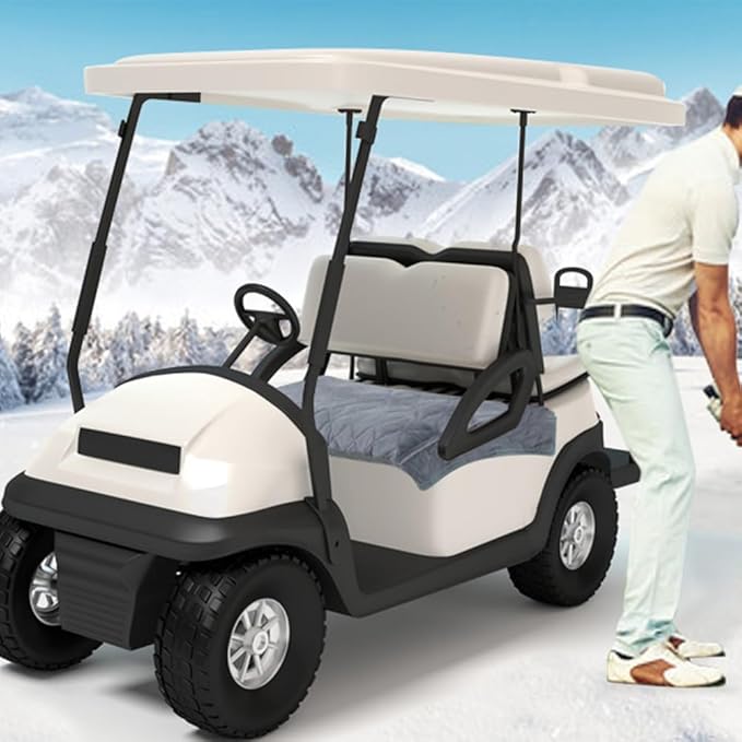 Golf Cart Seat Cover Towel Blanket - Premium Soft Plush Warm Seat Covers for EZGO Yamaha Club Car (Universal Fit) Anti-Slip, Washable Golf Cart Accessories & Gifts for Men Women 51" x 30.5".Grey