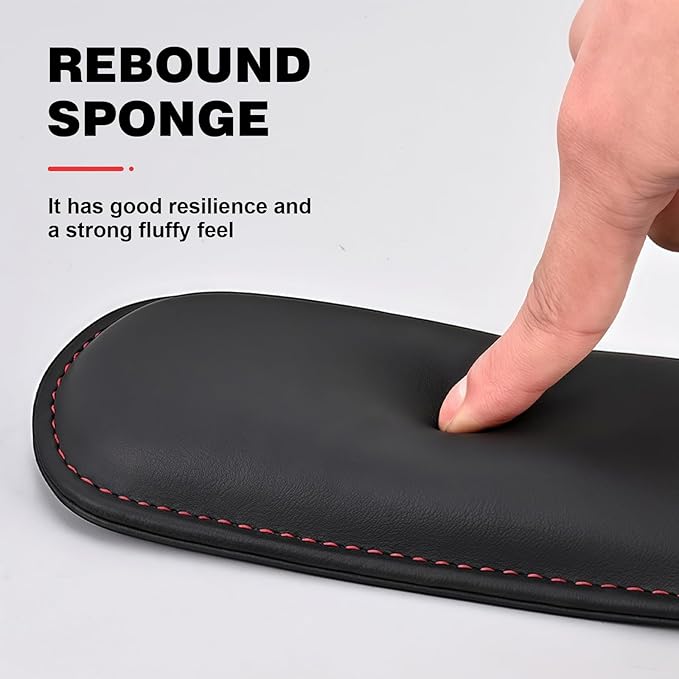 2 PCS Elbow Pads Arm Rest for Car, Soft Leather Memory Foam Car Knee Cushion, Universal Automotive Center Console Cushion Pad for Knee Leg Elbow (Black)